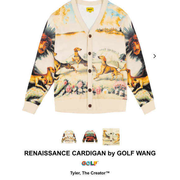Golf Wang x Tyler the Creator Renaissance Cardigan Sweater Size Large RARE HTF - Picture 12 of 12